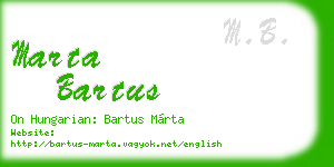 marta bartus business card